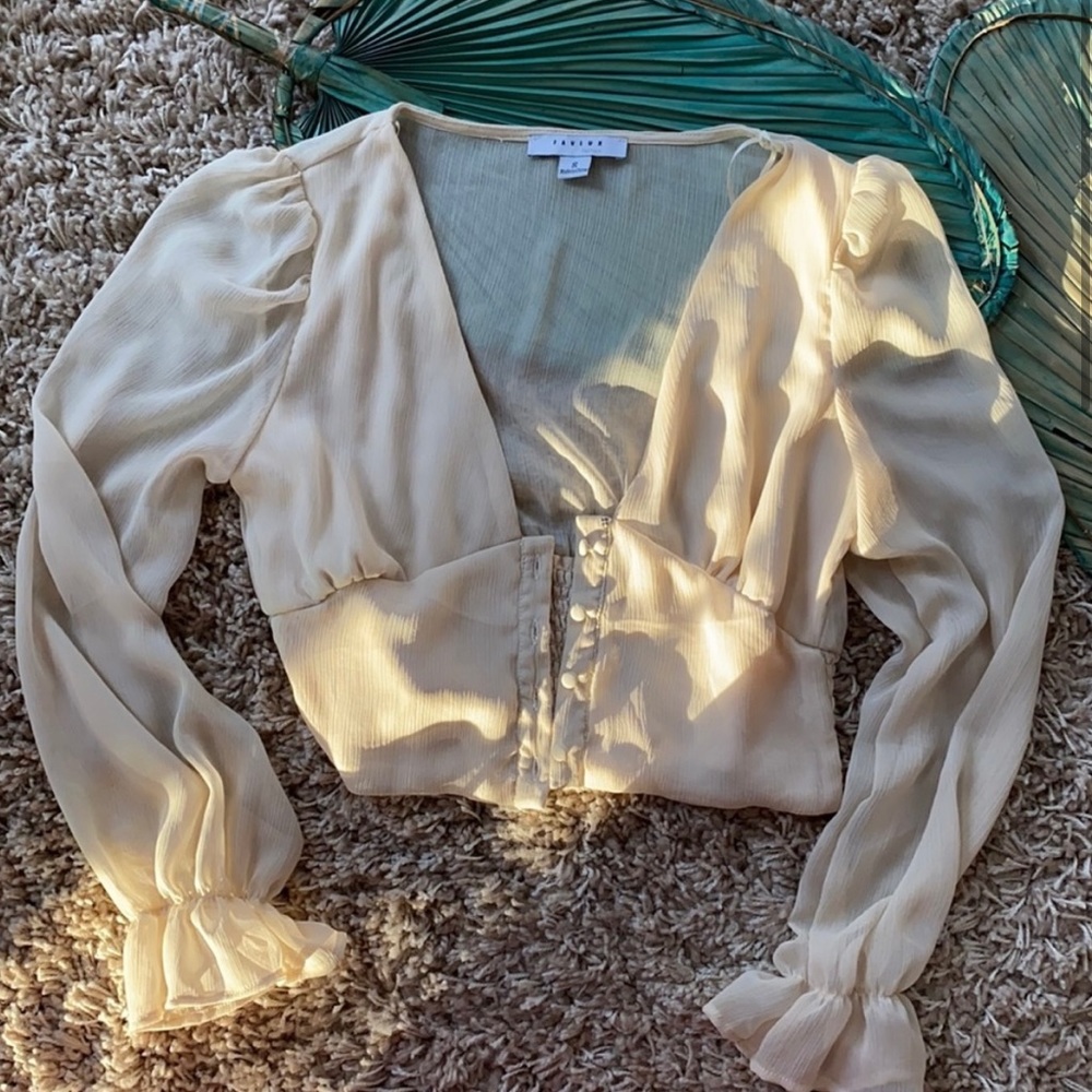 Favlux Long Sleeve Sheer Blouse